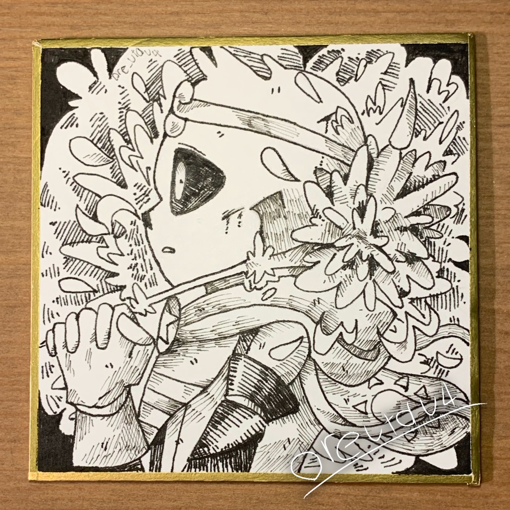 undertaleAU ドリーム モノクロ豆色紙