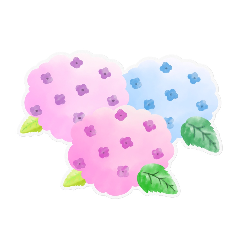 紫陽花のステッカー