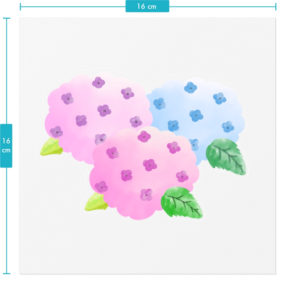 紫陽花のステッカー