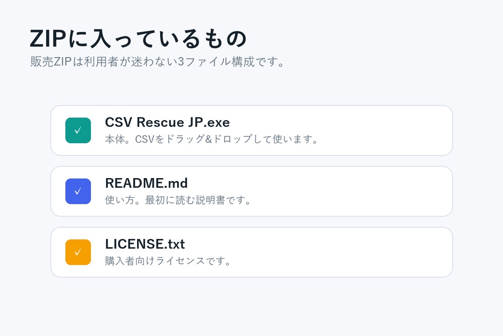 CSV Rescue JP - CSV文字化けを投げるだけで直すWindowsツール