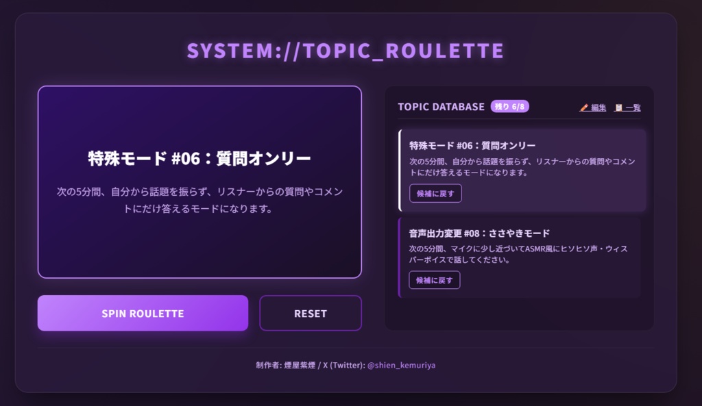 話題ルーレット