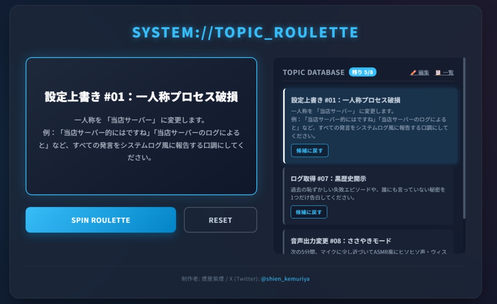 話題ルーレット