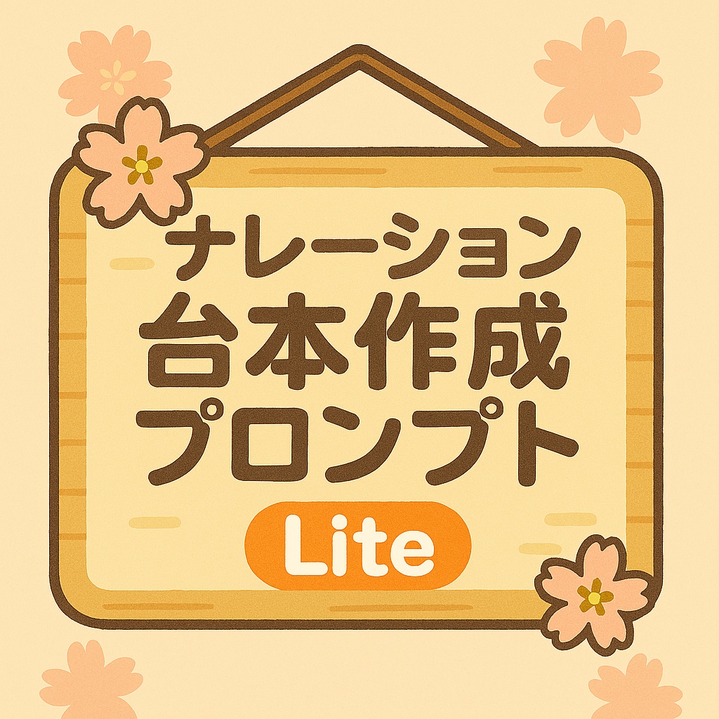 【ChatGPT用】ショート動画 台本作成プロンプト Lite｜ナレーション台本を自動生成