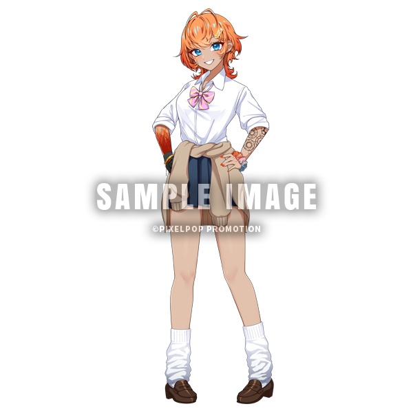 【暁月ヒバナ】へそがく!!!アクリルスタンド 暁月ヒバナ 女子高生Ver.【受注生産】