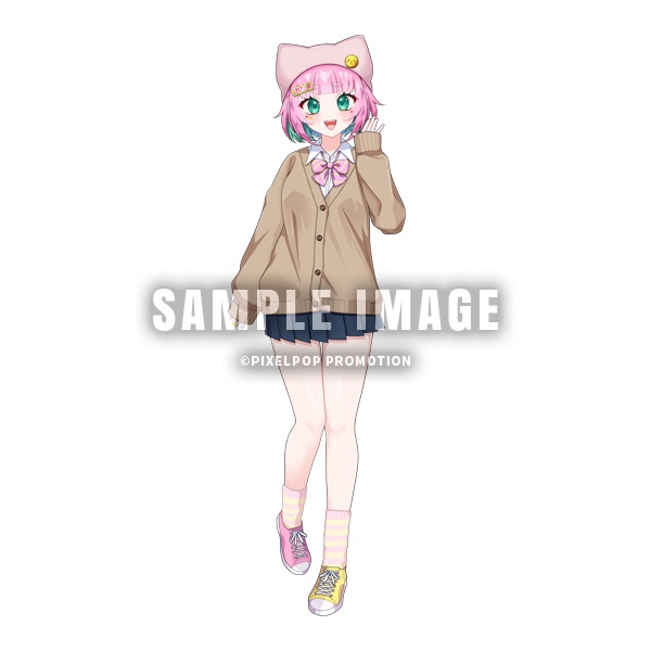 【くまのこぴぴこ】へそがく!!!アクリルスタンド ぴぴこ 女子高生Ver.【受注生産】