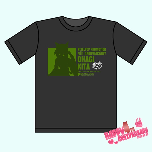 【4周年記念】メンバーシルエットTシャツ:大萩キタ【受注生産】