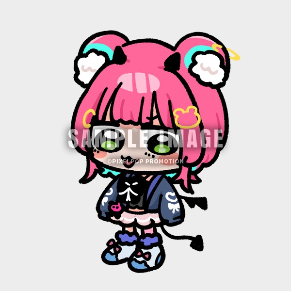 【くまのこぴぴこ】天使or悪魔 アクリルキーホルダー【受注生産】