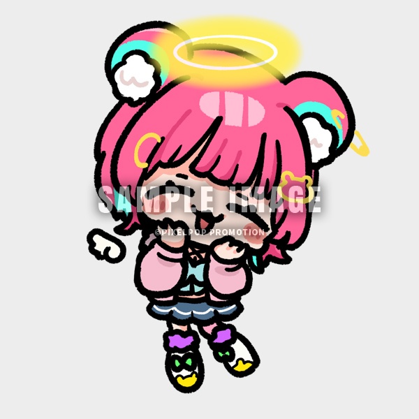 【くまのこぴぴこ】天使or悪魔 アクリルキーホルダー【受注生産】