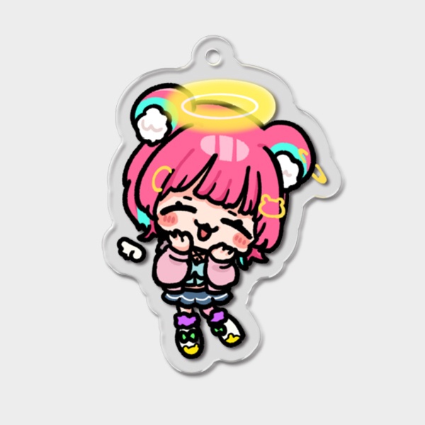 【くまのこぴぴこ】天使or悪魔 アクリルキーホルダー【受注生産】