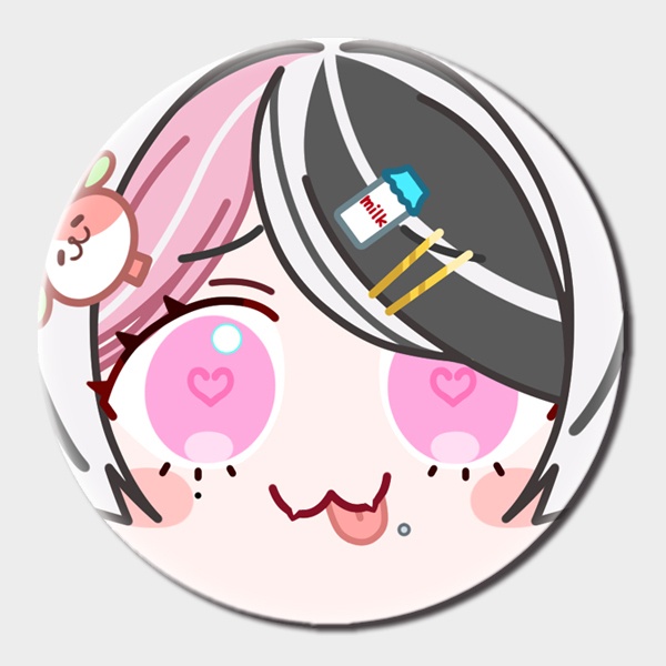【吉備岡もぅも】ぷにぷに缶バッジ【受注生産】