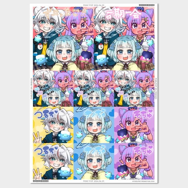 【ピクポ5期生】宀于ʖˋズッ`⊂も★JK プリントシール風ステッカー【受注生産】