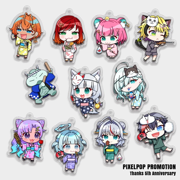 【ピクポ5周年】ピクメンSUMMERミニキャラアクリルキーホルダー【受注生産】