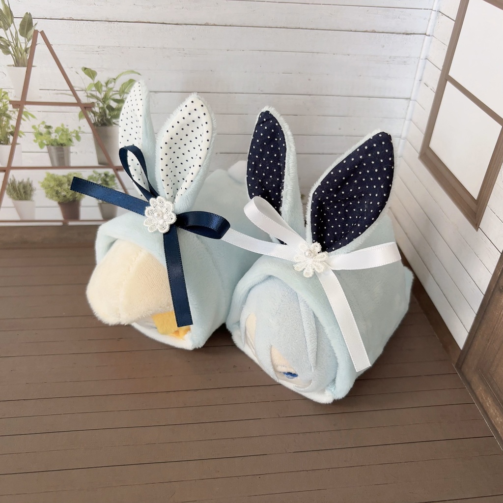 もちもちマスコット用ウサギの着ぐるみ(サックス)