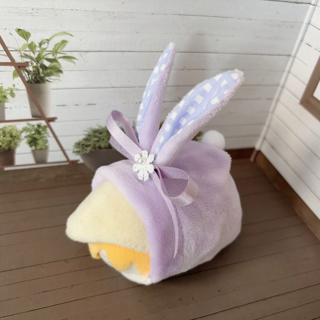 もちもちマスコット用ウサギの着ぐるみ(薄紫)
