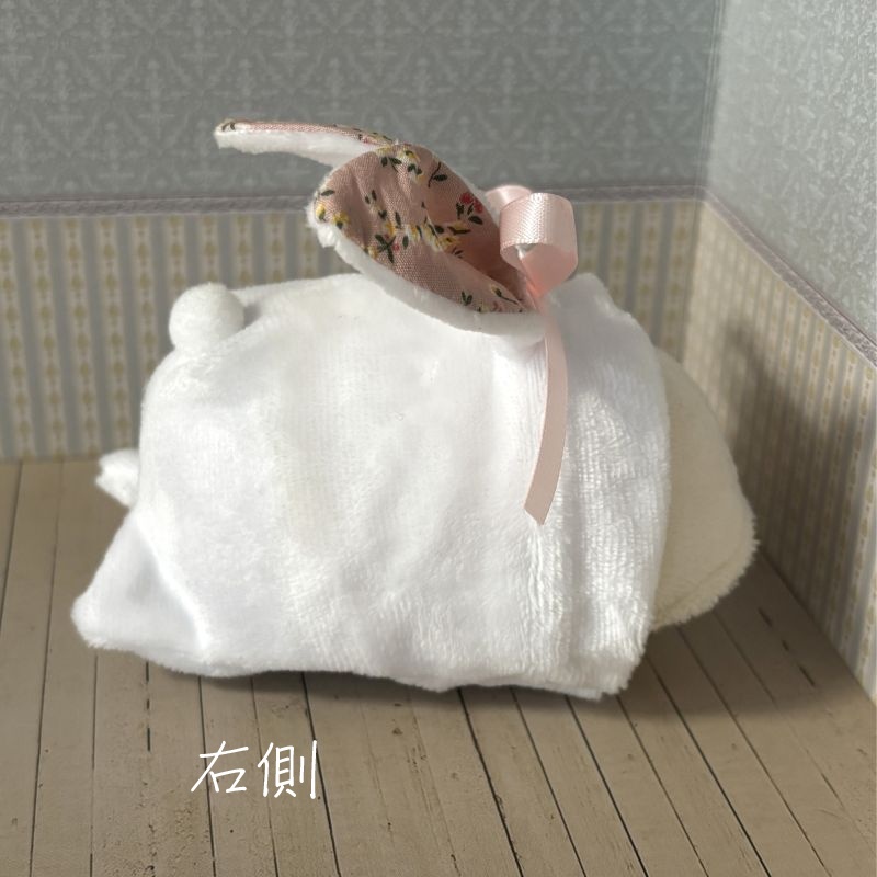 もちもちマスコット用ウサギの着ぐるみ(ホワイト&ピンク)