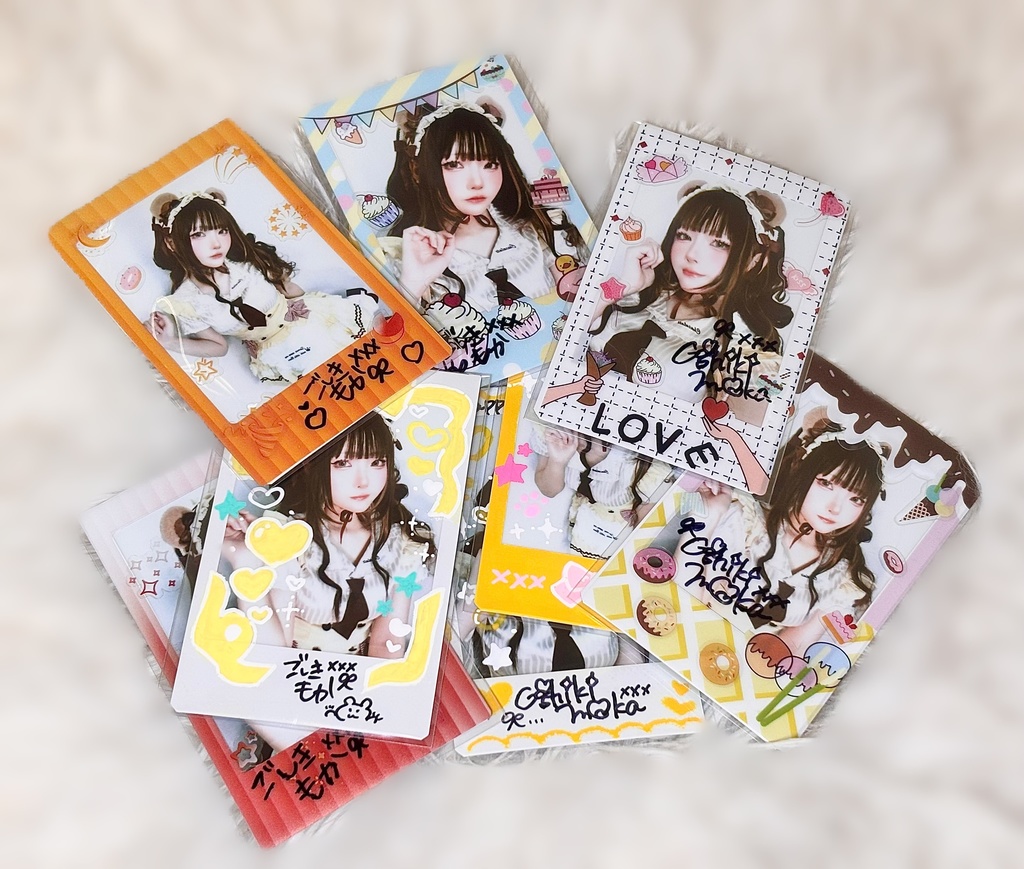 くまさんカフェメイドℝ𝔸ℕ𝔻𝕆𝕄チェキ 5種