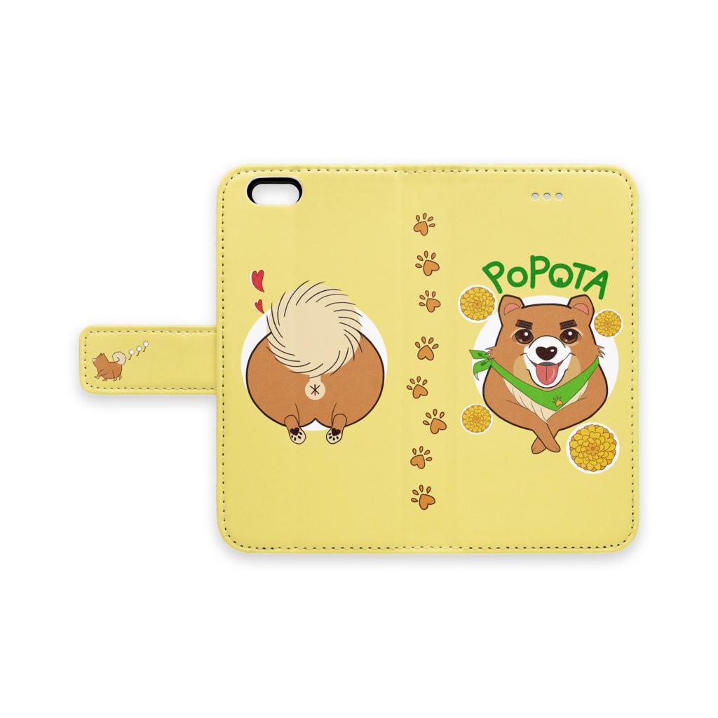 ジワるポポ太の手帳型iPhone6、7ケース