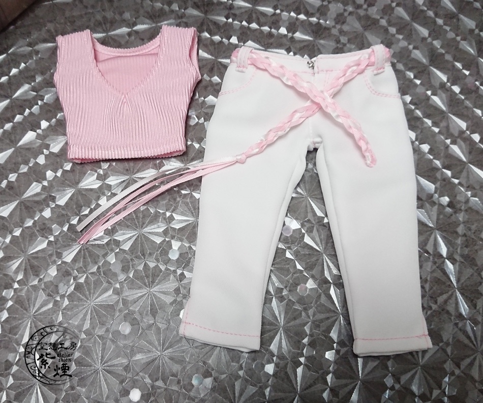 Smart Doll カラーステッチ七分丈パンツセット 桜