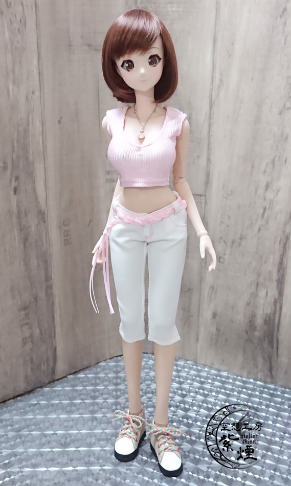 Smart Doll カラーステッチ七分丈パンツセット 桜