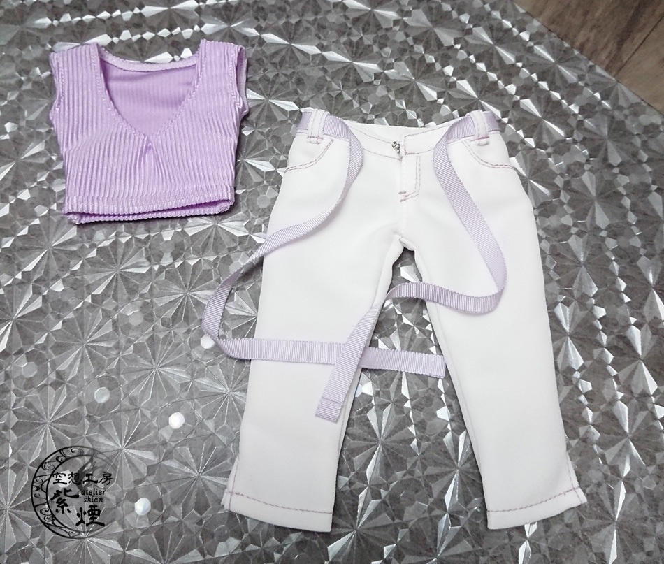 Smart Doll カラーステッチ七分丈パンツセット スミレ