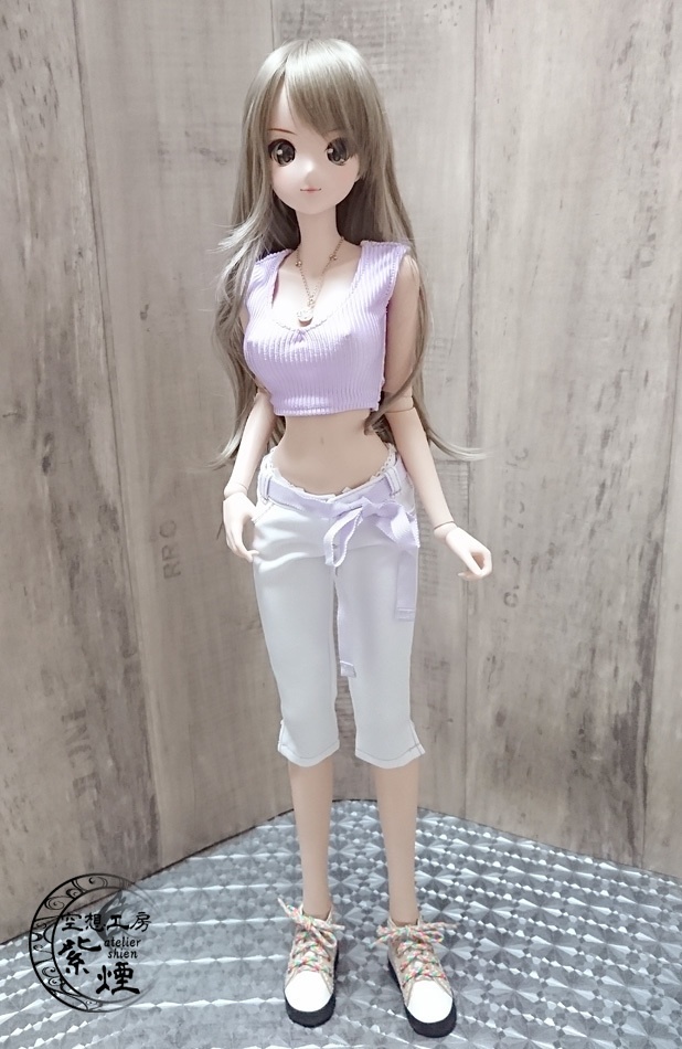 Smart Doll カラーステッチ七分丈パンツセット スミレ