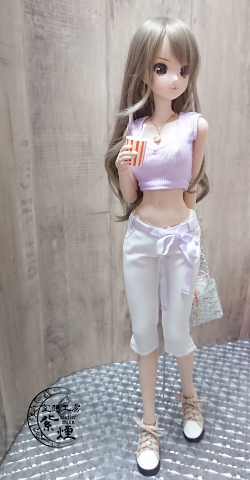 Smart Doll カラーステッチ七分丈パンツセット スミレ