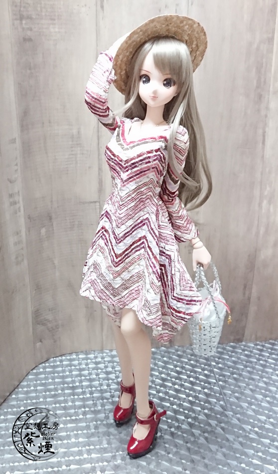 ※終了※　Smart Doll　イレギュラーヘムラインワンピース　レースボーダー　（限定）