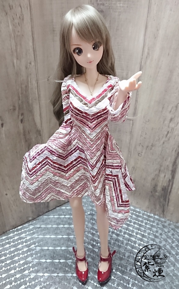 ※終了※　Smart Doll　イレギュラーヘムラインワンピース　レースボーダー　（限定）