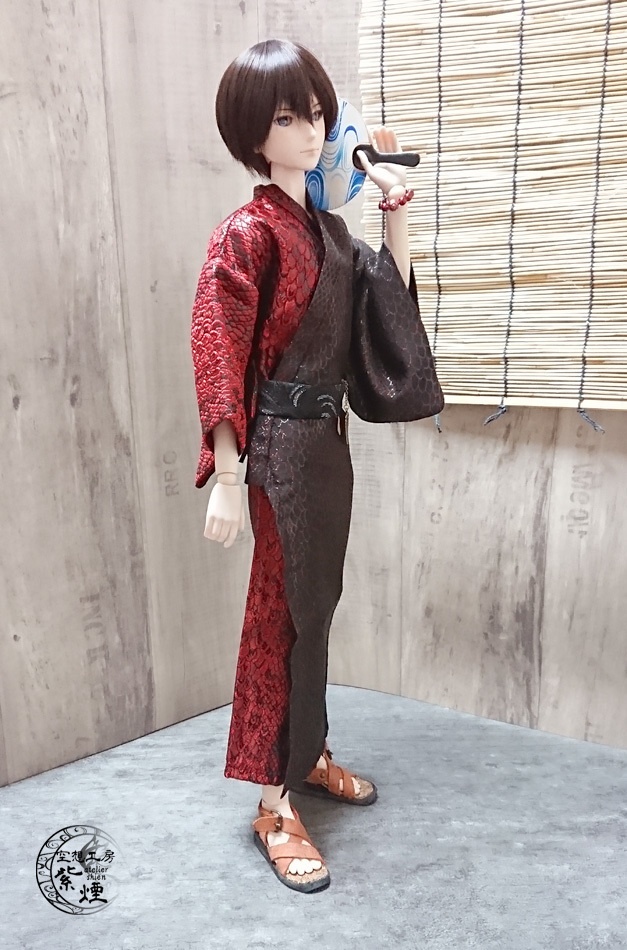 Smart Doll メンズ艶浴衣 赤×黒