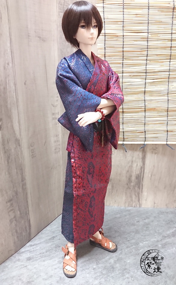 Smart Doll メンズ艶浴衣 青×赤