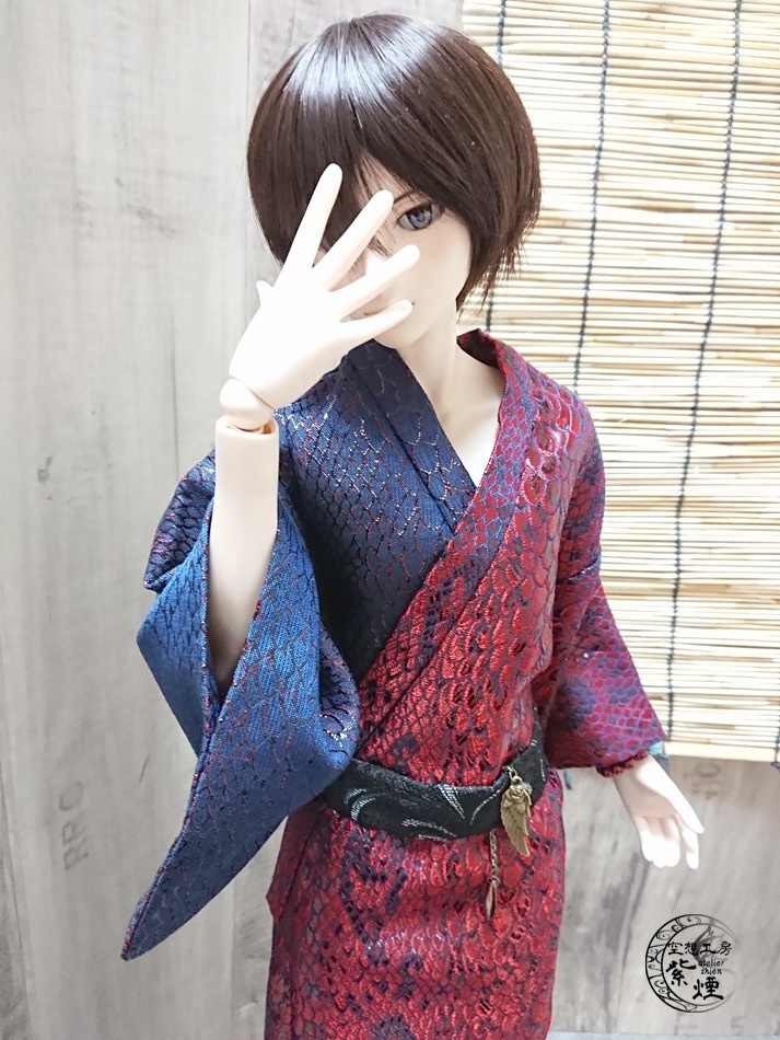 Smart Doll メンズ艶浴衣 青×赤