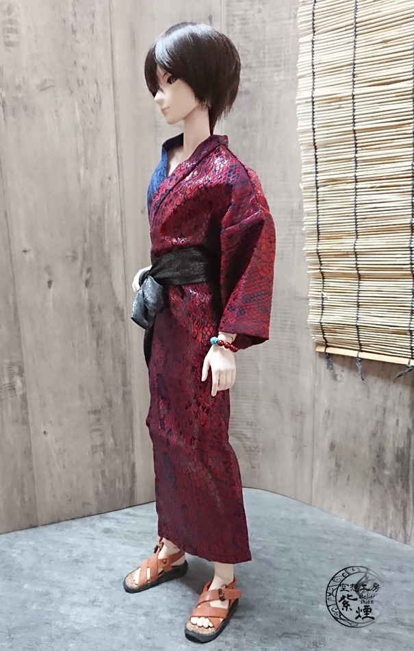 Smart Doll メンズ艶浴衣 青×赤