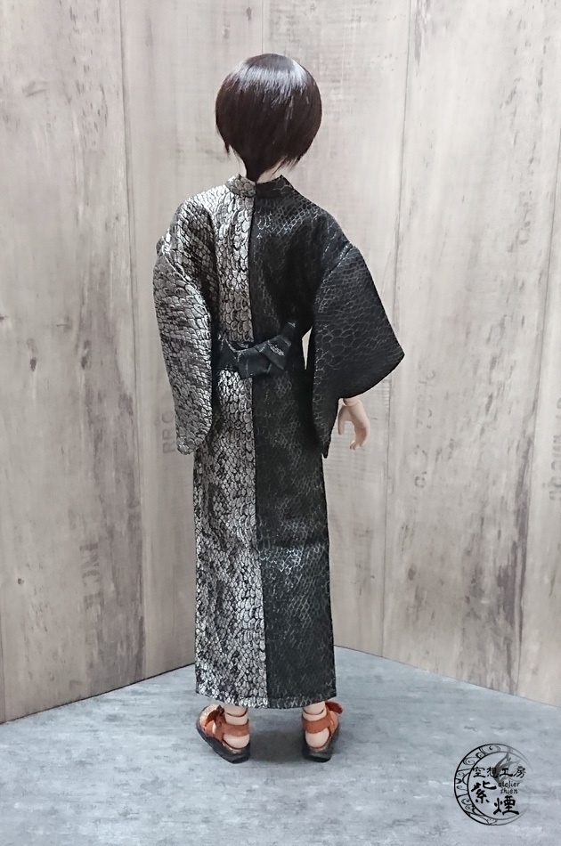 Smart Doll メンズ艶浴衣 黒×銀