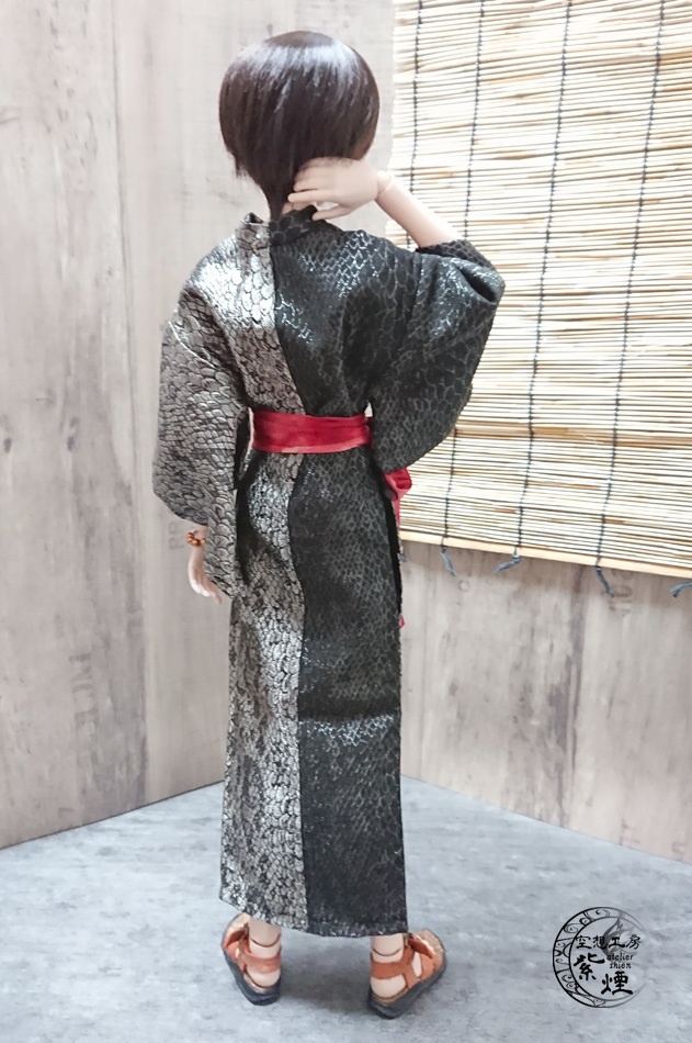 Smart Doll メンズ艶浴衣 黒×銀