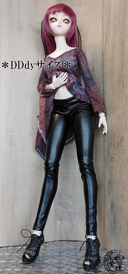 レギンスパンツ フェイクレザーブラック:Smart Doll・DD・DDdy用