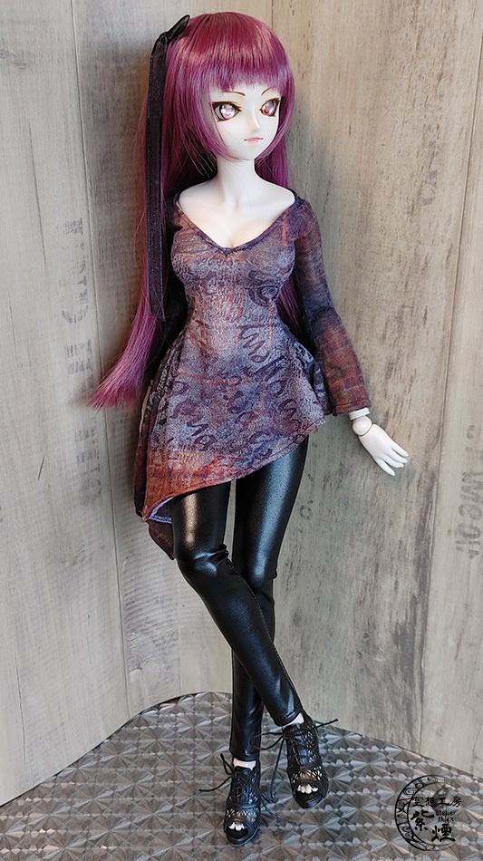 レギンスパンツ フェイクレザーブラック:Smart Doll・DD・DDdy用