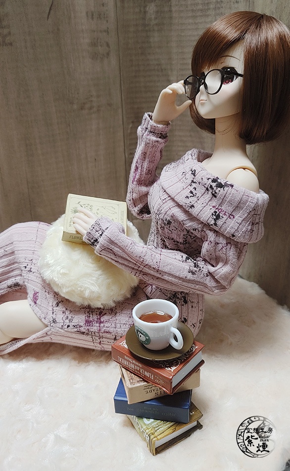 Smart Doll リブニットロングワンピース オフショルダー