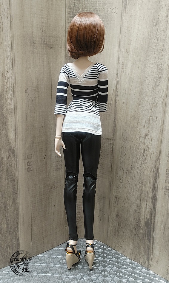 ※終了※ Smart Doll 七分袖カットソー 黒×ベージュボーダー柄
