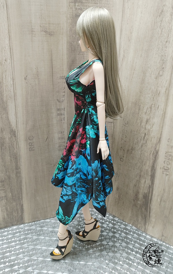 ※終了※ Smart Doll イレギュラーヘムラインワンピース ボタニカルver3 "ミッドナイトフラワー" (限定)