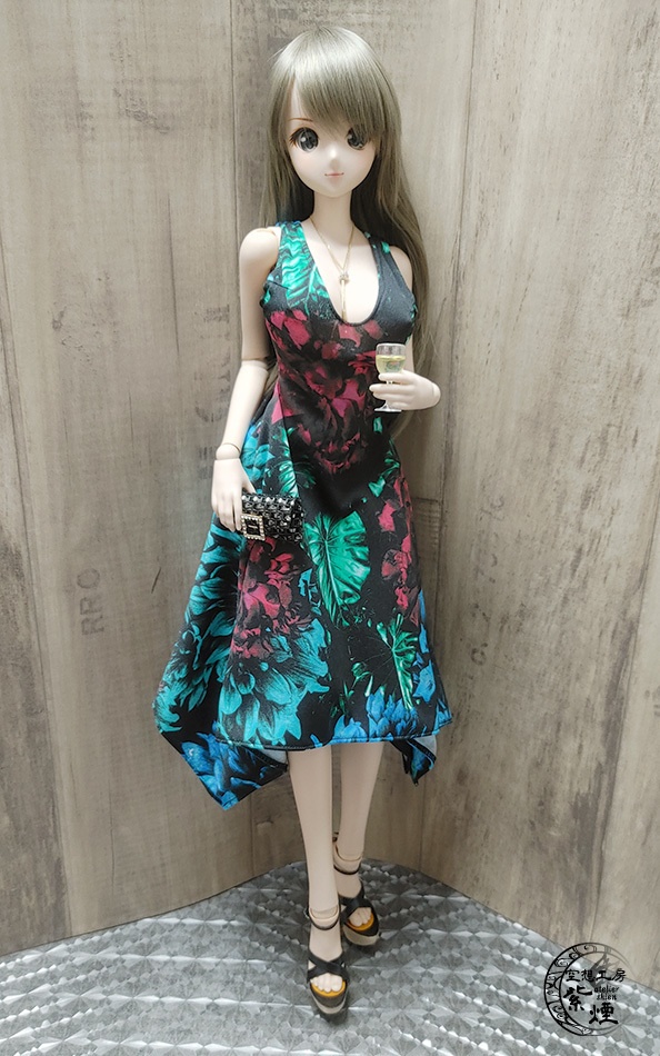 ※終了※ Smart Doll イレギュラーヘムラインワンピース ボタニカルver3 "ミッドナイトフラワー" (限定)