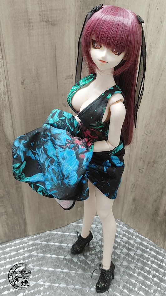 ※終了※ Smart Doll イレギュラーヘムラインワンピース ボタニカルver3 "ミッドナイトフラワー" (限定)