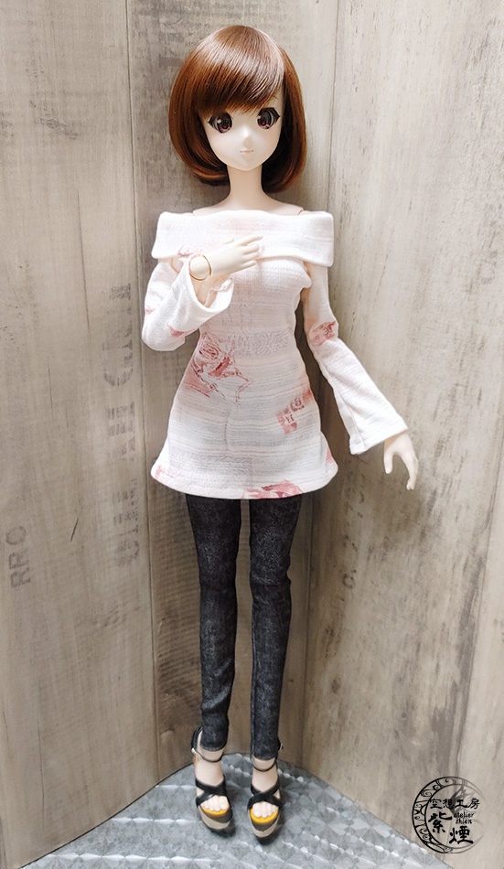 Smart Doll オフショルダーカットソー ピンクローズ