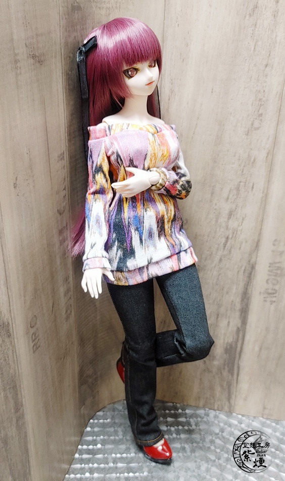 ※終了※ Smart Doll オフショルダーニットワンピース コクーンシルエット マルチカラー (限定)