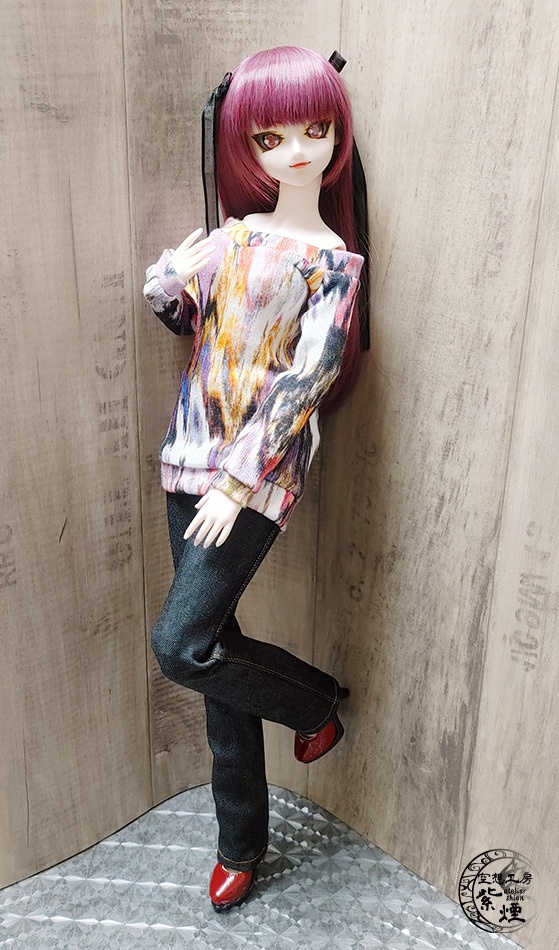 ※終了※ Smart Doll オフショルダーニットワンピース コクーンシルエット マルチカラー (限定)