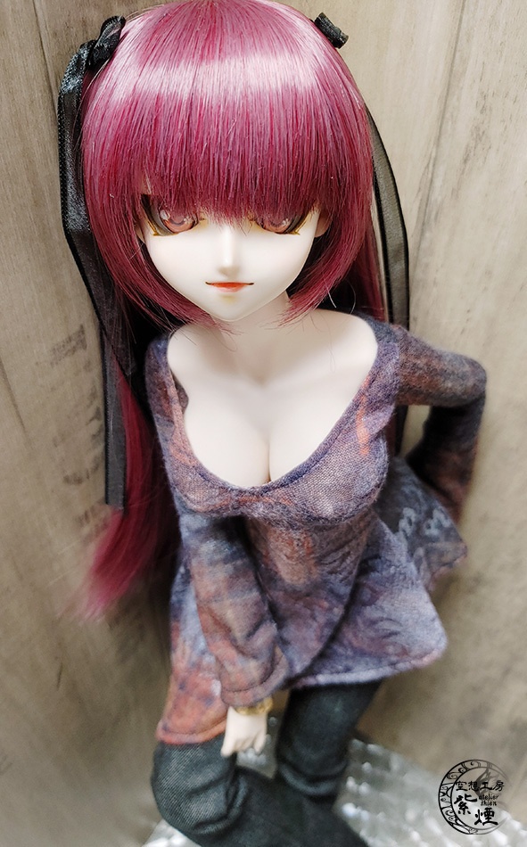 Smart Doll アシンメトリーカットソー 英字柄