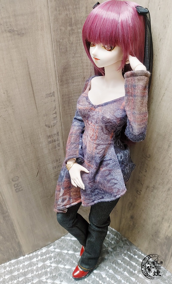 Smart Doll アシンメトリーカットソー 英字柄