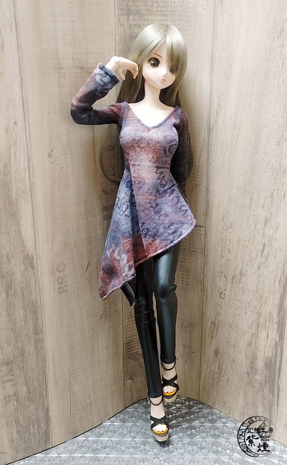 Smart Doll アシンメトリーカットソー 英字柄