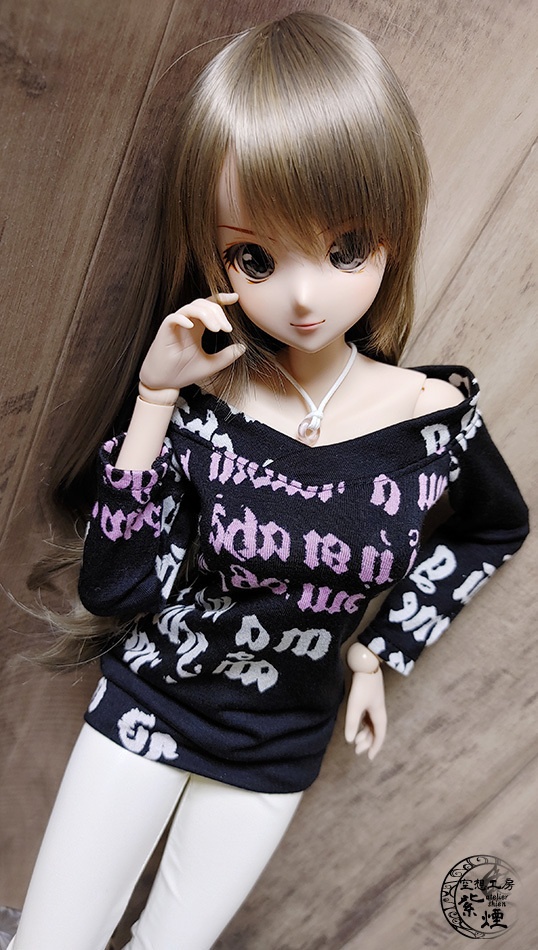 Smart Doll オフショルダー英字カットソーワンピース コクーンシルエット