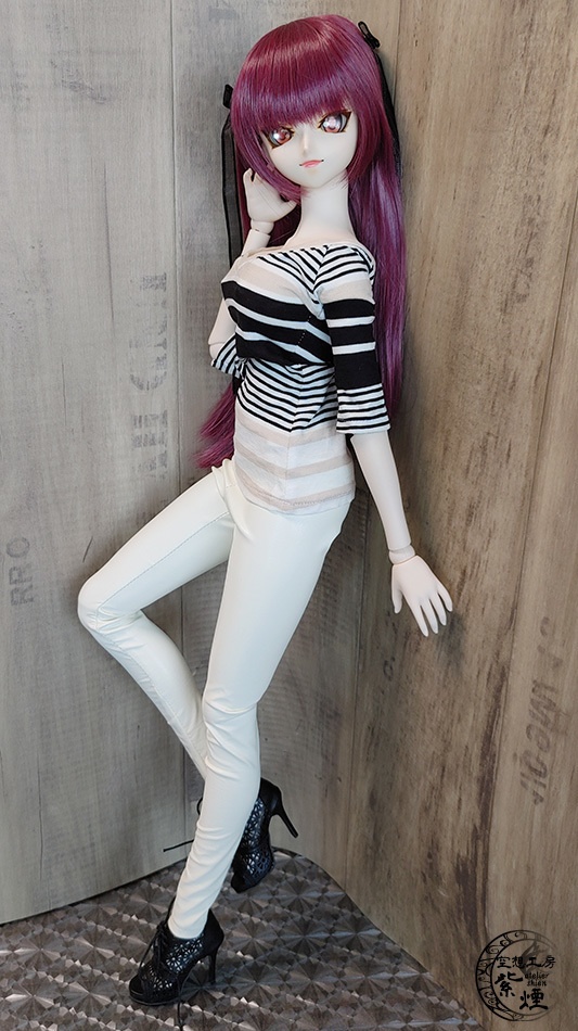 レギンスパンツ フェイクレザーアイボリー:Smart Doll・DD・DDdy用