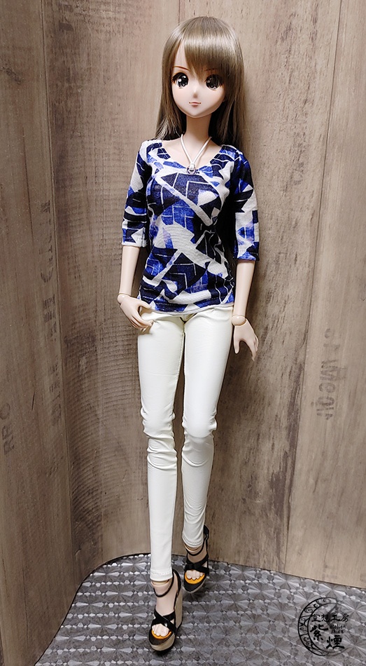 レギンスパンツ フェイクレザーアイボリー:Smart Doll・DD・DDdy用